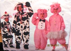 3051 3052  butterick HOLSTEIN COW, PIGGIE COSTUME PATTERN ADULTS, KIDS choice